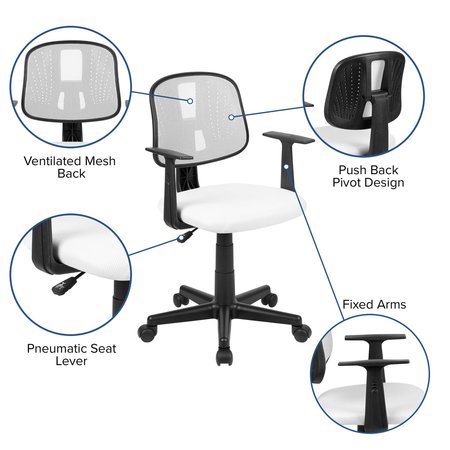 Flash Furniture Pivot Back White Mesh Chair LF-134-A-WH-GG